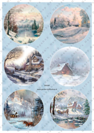 GH3387 Vintage vel - Cirkels Winter/Kerst - Gerda's Hobbyshop