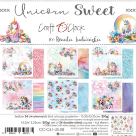 Craft O' Clock - Unicorn Sweet - Paperpad 15x15cm