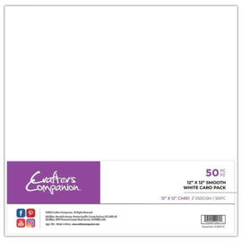 CC-SWCP-12 Crafter's Companion - 12"x12" (30x30 cm) Smooth White Card Pack - 50 st. - PAKKETPOST!