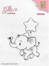 NCCS011 Elephant with Star - Stempel - Nellie Snellen