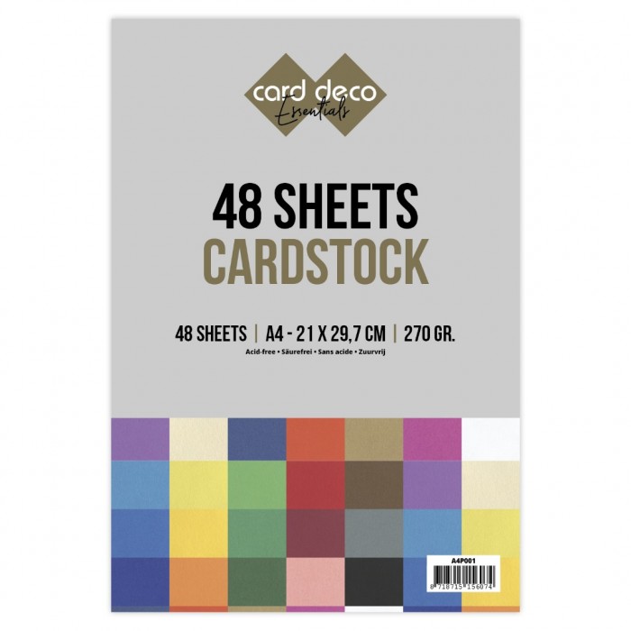 A4P1001 Jumbo glad kartonpakket - Card Deco - A4 - 48 Sheets