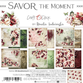 CC-C70-STM-10 Craft O Clock Set of Papers 15x15 cm Savor the Moment
