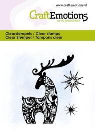 130501/5053 CraftEmotions clearstamps 6x7cm - Rendier design en sterren
