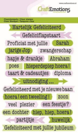 130501/1318 Stempel A6 tekst typewriter gefeliciteerd (NL) - Craft Emotions