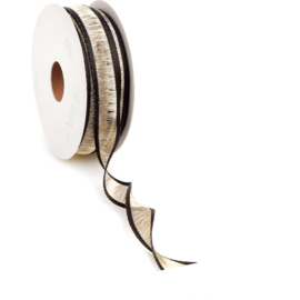 Lint 15mm breed - Sona Zwart/Goud - per meter