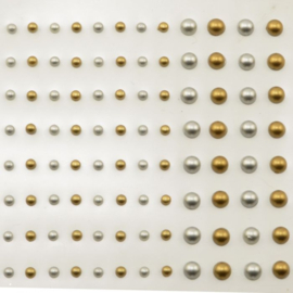 Plakparels 3+5mm 108pcs Goud- En Zilvermetallic - Vaessen