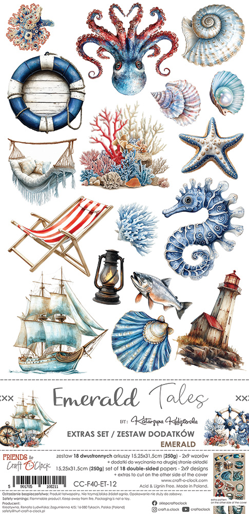 CC-F40-ET-12 Craft O' Clock - Emerald Tales - Plaatjes Set 15,2x30,5cm
