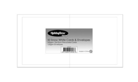 50 st vierkante kaarten 100x100 mm met enveloppen wit - Hobbygros