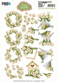 CD12291 3D Cutting Sheet - Amy Design - Tulip Dreams - Romantic Tulips