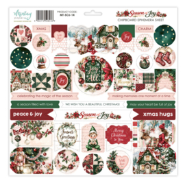 12 x 12 Chipboard Ephemera Sheet - Season of Joy - PAKKETPOST!!