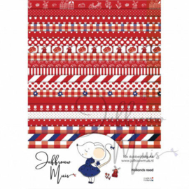 Juffrouw Muis - Cardstock Paperpad A4 formaat - Hollands Rood