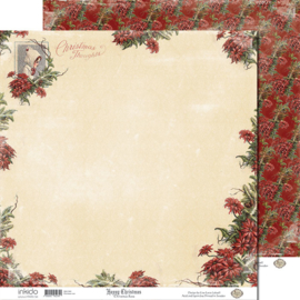 SM12480 Scrappapier dubbelzijdig - Christmas Rose - Inkido