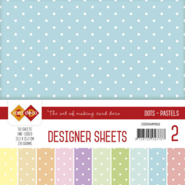 CDDSMP002 Paperpad 50 stuks - Stip Pastel - Card Deco