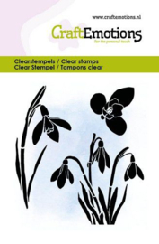 130501/5003 CraftEmotions clearstamps 6x7cm - Sneeuwklokjes
