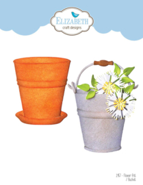 1957  Elizabeth Craft Design - The Paper Flower Collection - Flower Pot / Bucket