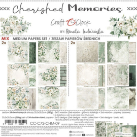 CC-C72-CHM-09 Craft O Clock Set of Mix Papers 20x20 cm Cherished Memories