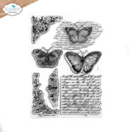 CS348 Elizabeth Craft Design - Evening Rose - Paper Flowers - Stamps - Butterflies and Swirls