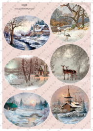 GH3386 Vintage vel - Cirkels Winter/Kerst - Gerda's Hobbyshop