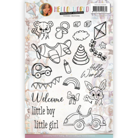 YCCS10069 Clear Stamps - Yvonne Creations - Hello World