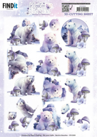 CD12263 3D Cutting Sheets - Berries Beauties - Mystic Winter - Mystic Polar Bears