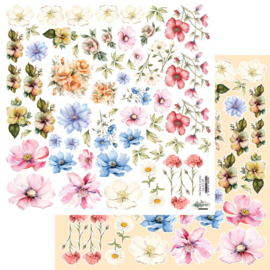 AA-HT-09   Double-sided paper 30,5x30,5 cm Happy Time – Flowers– extras to cut, mirror print - PAKKETPOST!