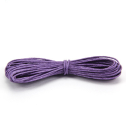 Waxkoord katoen 1mm - 5 meter - Violet