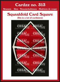 CLCZ313 Crealies Cardzz squashfold card - vierkant CLCZ313 7x7cm