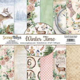ScrapBoys Winter Time paperset 12 vl+cut out elements-DZ WITI-08 190gr 30,5 x 30,5cm - PAKKETPOST!