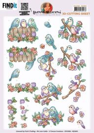 CD12088 3D Cutting Sheet - Yvonne Creations - Blue Birds