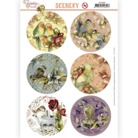 CDS10080 Scenery - Precious Marieke - Aquarella - Flowers and Friends Round