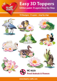HC 9223 - Pond Animals & Flowers - 3D Toppers