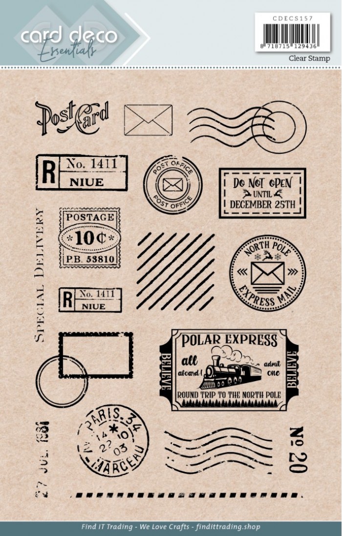 CDECS157 Card Deco Essentials - Clear Stamps - Post Card - A5