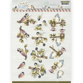 CD11882 3D Knipvel A4 - Birds and Berries - Precious Marieke