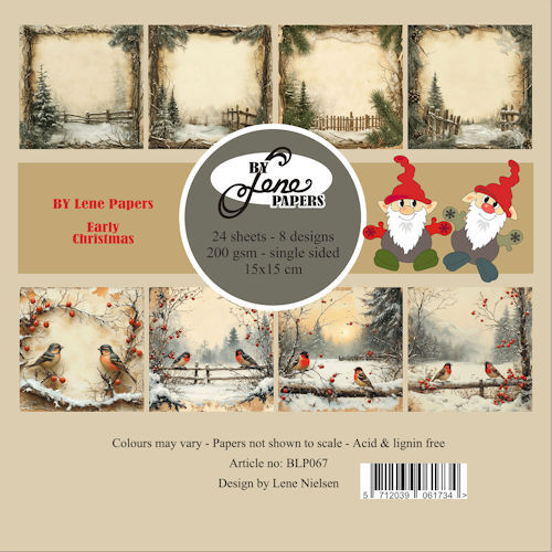 91986/BLP067 By Lene Papers - Paperpad 15 x 15 cm - Early Christmas