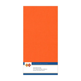 11 Oranje - Linnen Kaarten 4 kant 13.5x27cm - 10 stuks - 200 grams - Card Deco