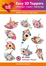 HC 10440 - Umbrellas / Flowers - 3D Toppers