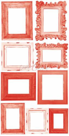 CC-BC-KW-10 Basic Flowers Set 10, Red, extras to cut, 15,5x30,5cm, mirror print (18 sheets, 6 designs, 3x6 double-sided sheets + bonus design on the cover, 250g)