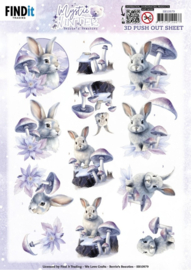 SB10979 3D Push Out - Berries Beauties - Mystic Winter - Mystic Rabbits