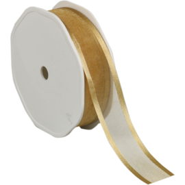 Lint organza/satijn 25mm breed - Goud - per meter
