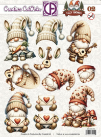 CCO-013 Cozy Gnomes uitdrukvel nr2 romantic gnomes met gitaar en liefdesbrief