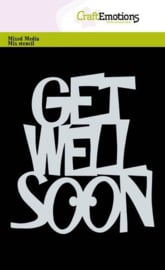185070/0171 CraftEmotions Mask stencil - Tekst GET WELL SOON A6 (EN) Carla Creaties