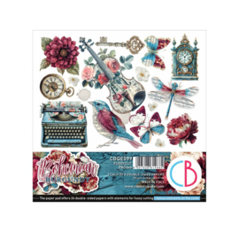 Bohemian Burgundy 6x6 Inch Fussy Cut Pad (24pcs) (CBQE099)