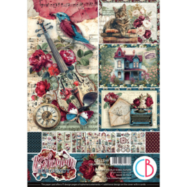 Bohemian Burgundy A4 Creative Pad (9pcs) (CBCL099)