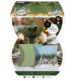 SL-CF-GBPP480 - StudioLight Cadeaudoos Papierblok – Pillowbox Christmas Forest nr. 480