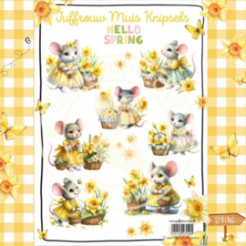 Knipsel Hello Spring - Juffrouw Muis