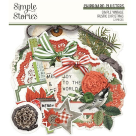 Simple Stories - Simple Vintage Rustic Christmas Chipboard Clusters