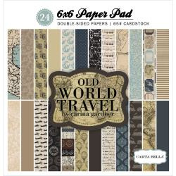 Paperpad 15x15cm - Old World Travel - Carta Bella