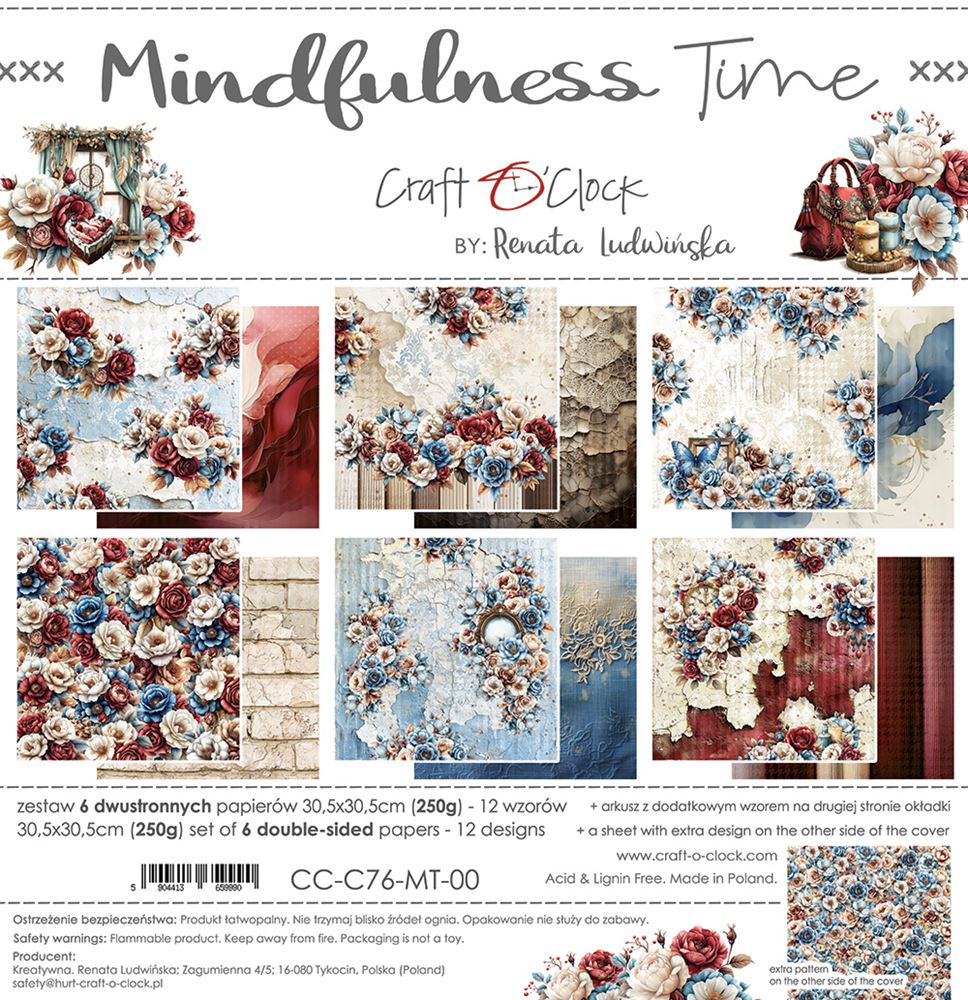 CC-C76-MT-00 Craft O' Clock - Mindfulness Time - Paper Set 30,5x30,5cm - PAKKETPOST!!