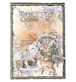 JMA-VC-CD721 - Deer, snow & trees Vintage Christmas nr.721