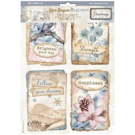 DFSA4XDD Stamperia - Create Happiness - Dewdrops - A4 Rice Paper Selection (6pcs)